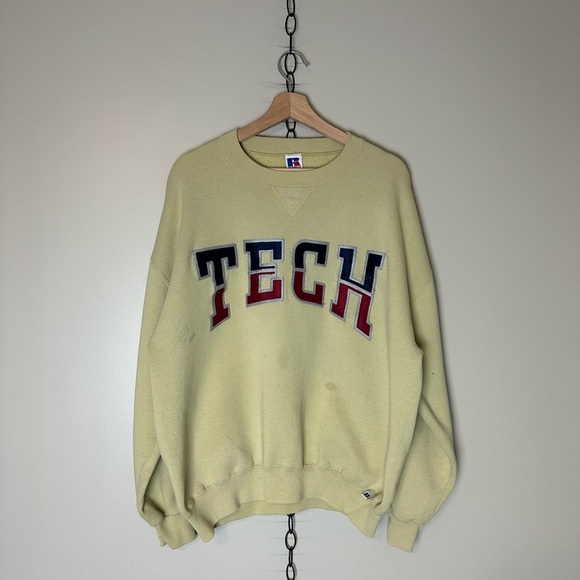 Vintage Russell Athletic Georgia Tech Spellout Crewneck - Picture 1 of 6